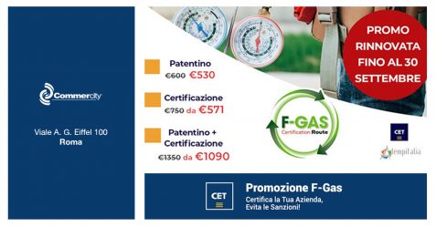 Promo Patentini e Certificazioni F-GAS di CET spa - Commercity Blog