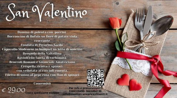 Menù di San Valentino - Mediterranea Ricevimenti - Commercity Blog